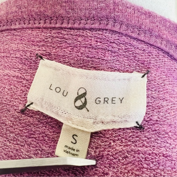 Lou & Grey Pink Mauve Heathered V-Neck Long Sleeve Knit Blouse Top - Picture 7 of 7